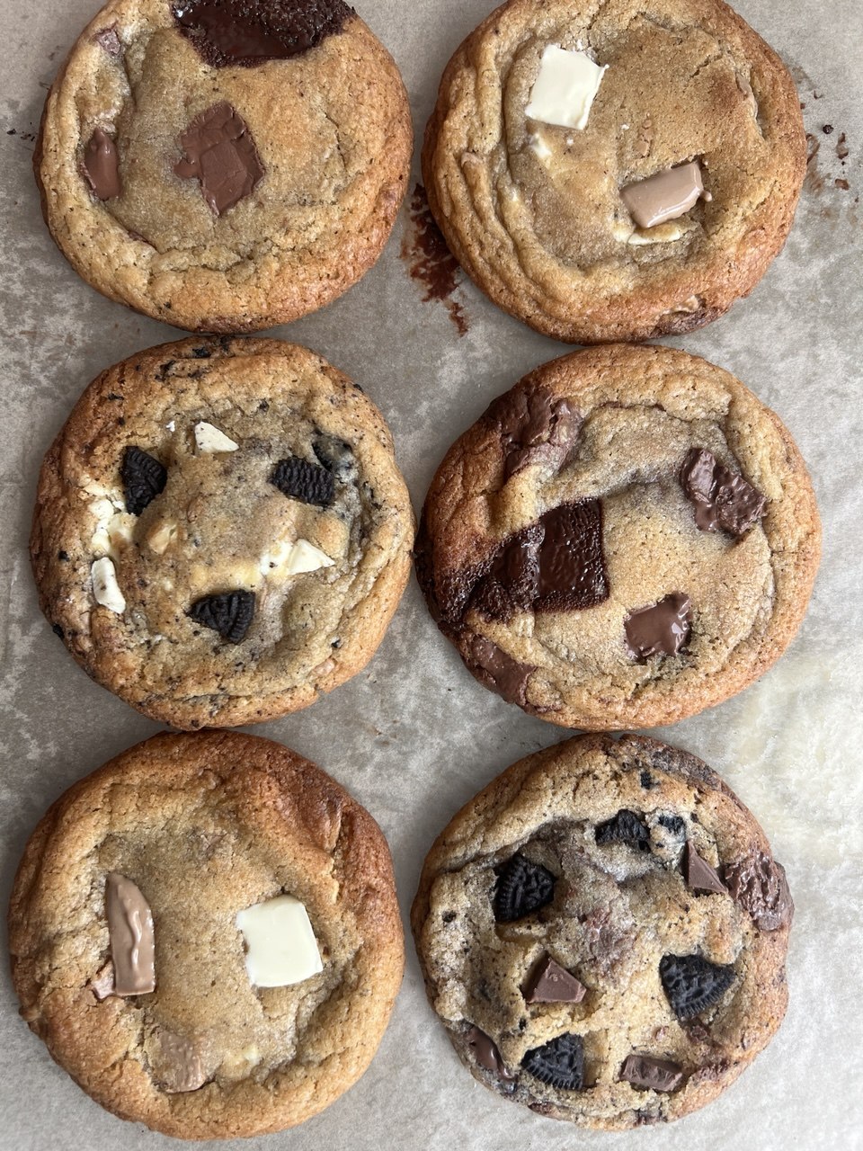 Assorted chunky chocolate cookies